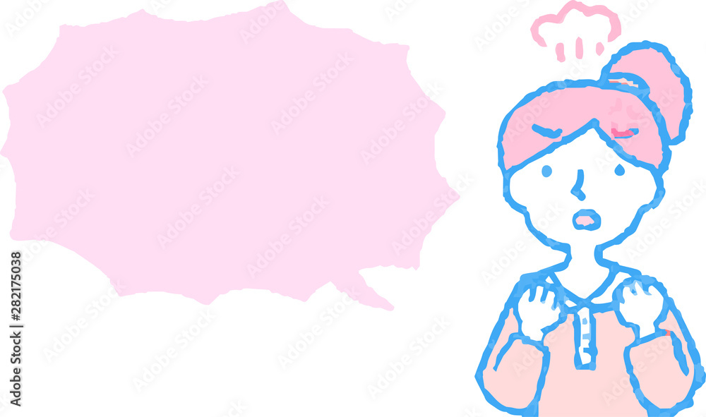 Upper body of woman face and pose with Speech Balloon Upper body of woman face and pose with Speech Balloon