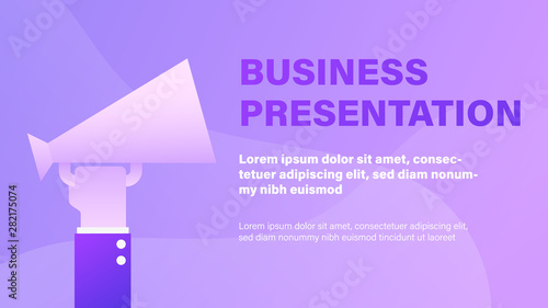 Megaphone. Business Presentation Background with Illustration.