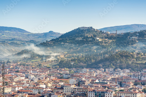 Fiesole seen from the Dome of Florence, Italy