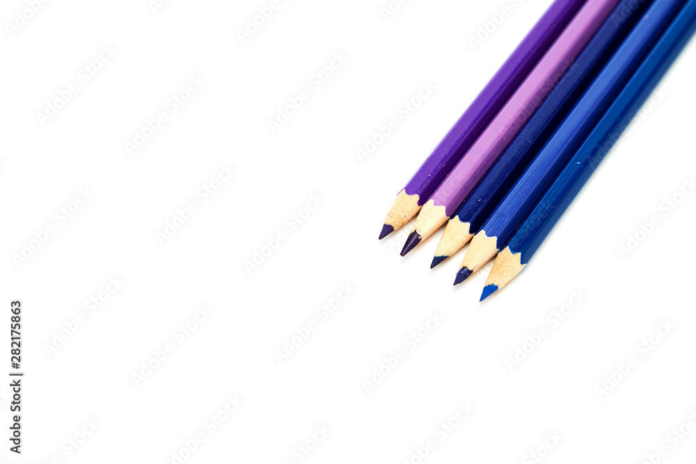Close-Up Of Colored Pencils ON White Close-Up Of Colored Pencils ON White