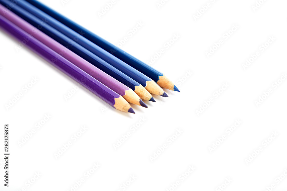Close-Up Of Colored Pencils ON White Close-Up Of Colored Pencils ON White