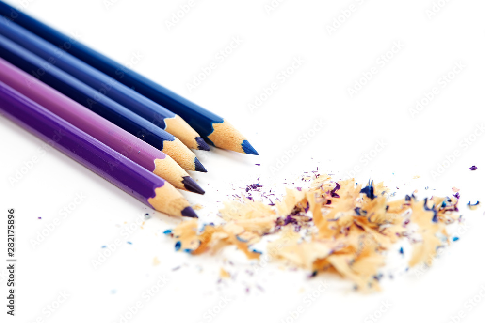 Close-Up Of Colored Pencils ON White Close-Up Of Colored Pencils ON White