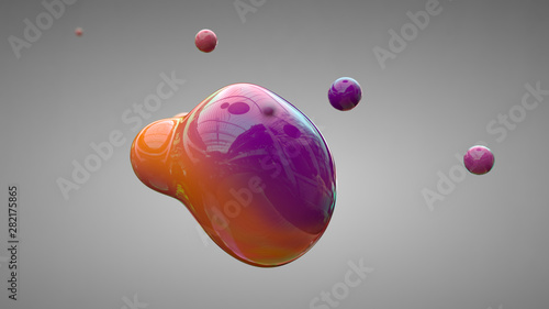 Liquid shape 3D rendering illustration