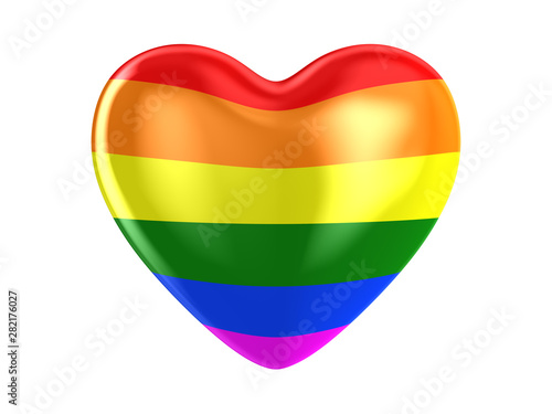 Free Download lgbt heart on white background. Isolated 3D illustration - GFXLoad