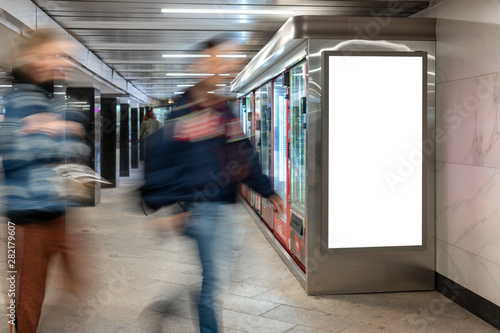 Canvas Print Mock up lightbox in underpass