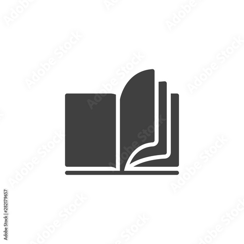 Open book pages vector icon. filled flat sign for mobile concept and web design. Reading, library book glyph icon. Education symbol, logo illustration. Vector graphics