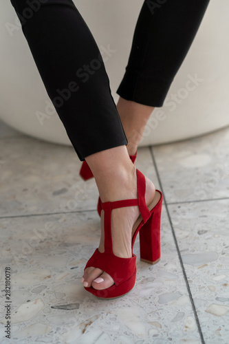 Fashionable Beautiful Red High Heel Women Shoes