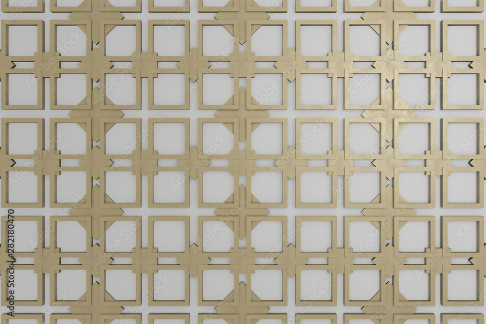 Fototapeta premium abstract 3d render, pattern wooden blocks white background