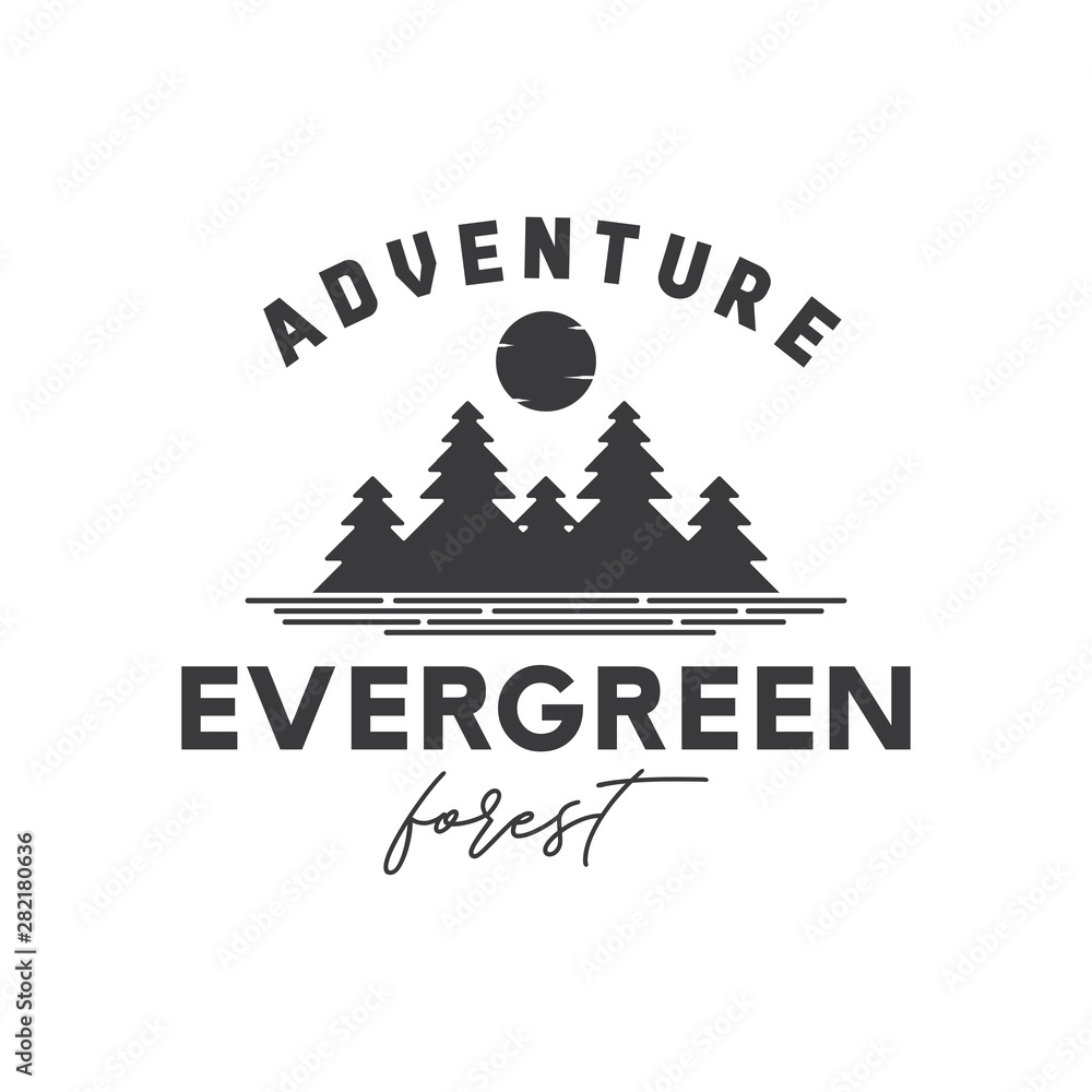 Adventure Evergreen Forest Logo Design Template Inspiration