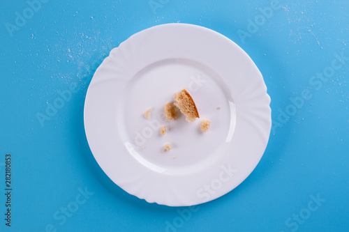 bread crumbs on the plate