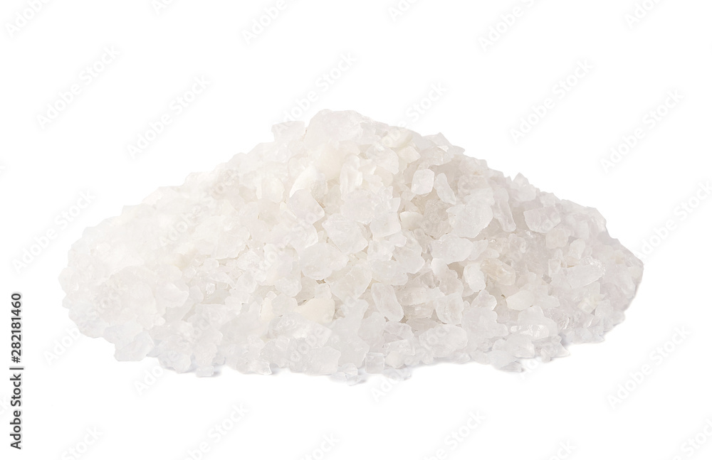 A heap of sea salt isolated on white background. A heap of sea salt isolated on white background.