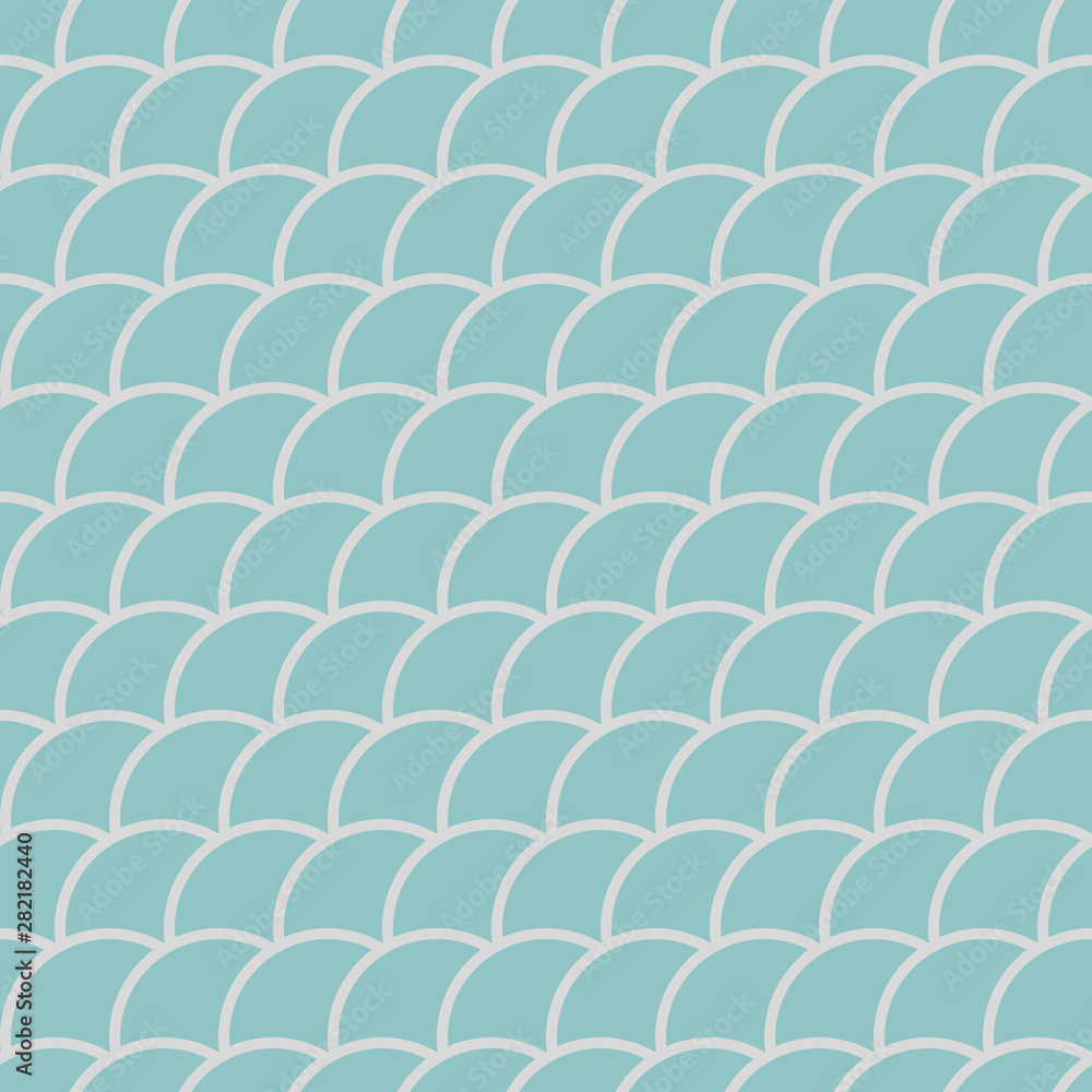 Seamless pattern in oriental motifs in shades of green, fish scales background, vector illustration Seamless pattern in oriental motifs in shades of green, fish scales background, vector illustration