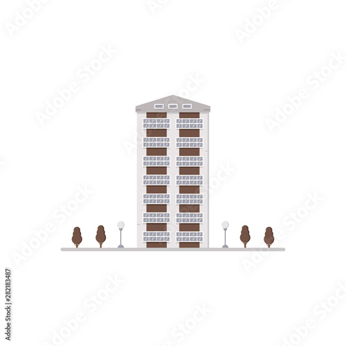 flat multi-storey building of 7 floors