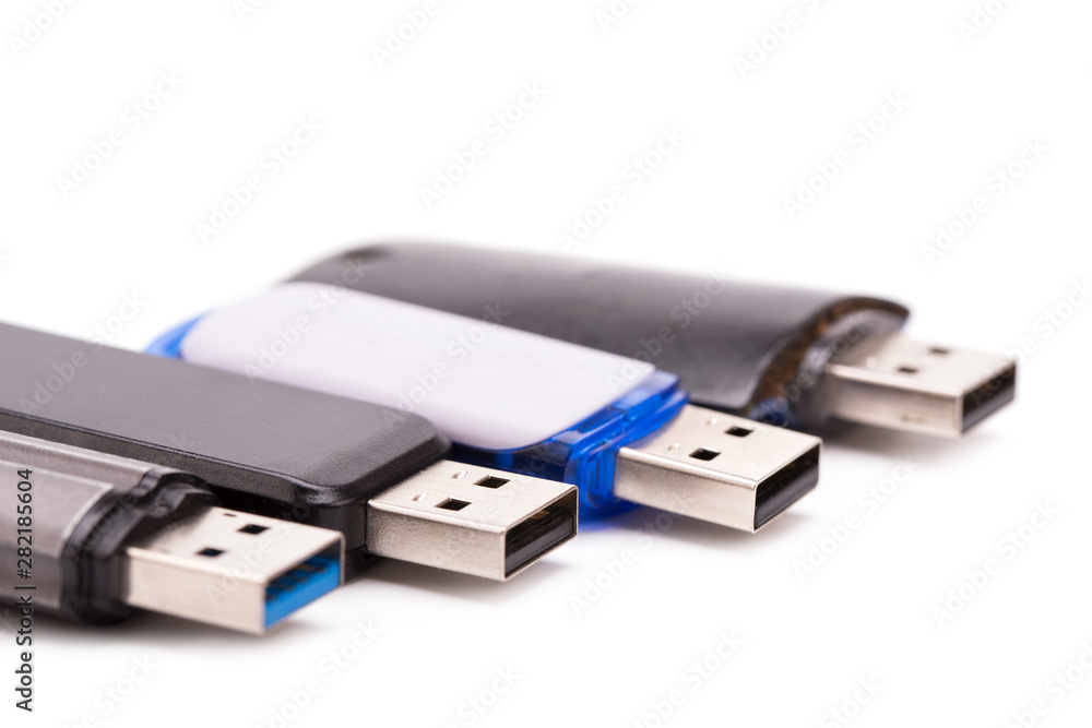 Memory cards close up. USB flash card isolate on a white background. Memory cards close up. USB flash card isolate on a white background.