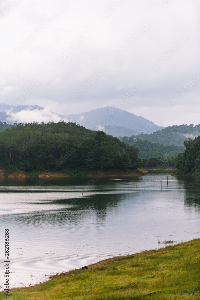 Forest and water landscape at Hala-Bala Wildlife Sanctuary near Bang Lang Reservoir in Yala, Thailand. Forest and water landscape at Hala-Bala Wildlife Sanctuary near Bang Lang Reservoir in Yala, Thailand.