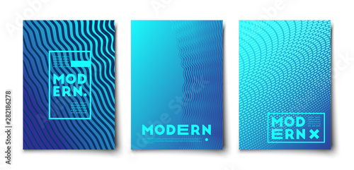 Sea waves minimal halftone gradient covers set