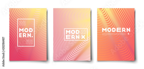 Wavy line minimal halftone gradient covers set