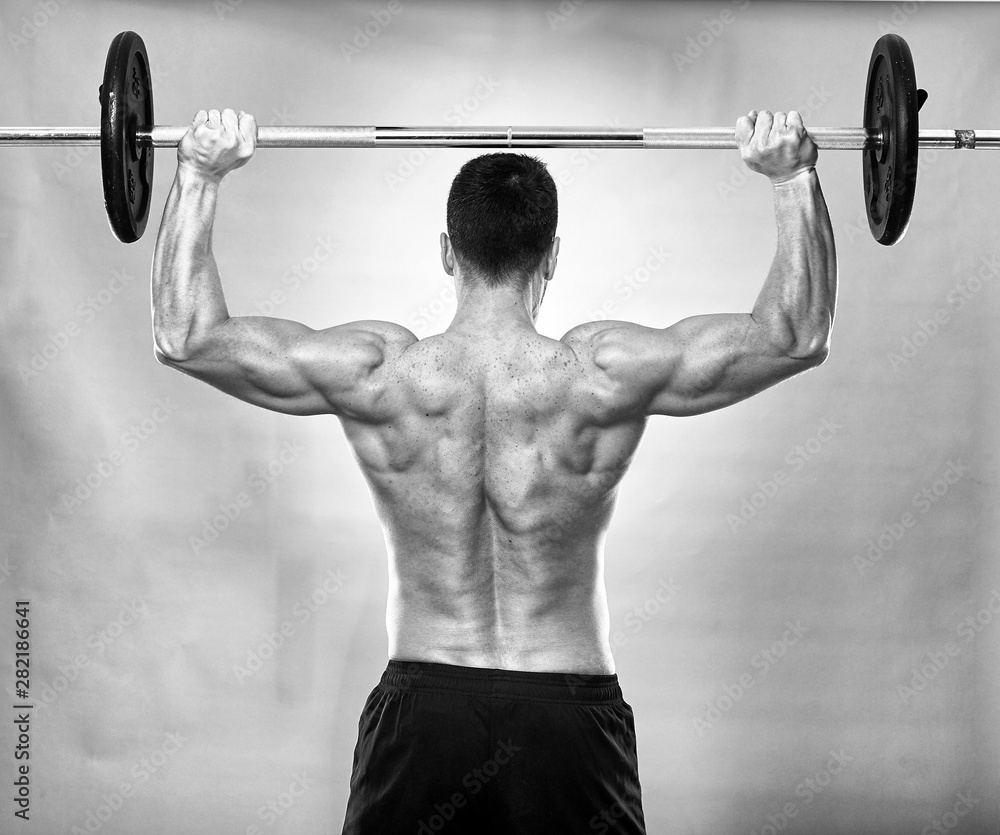 Shoulder workout with barbell Shoulder workout with barbell