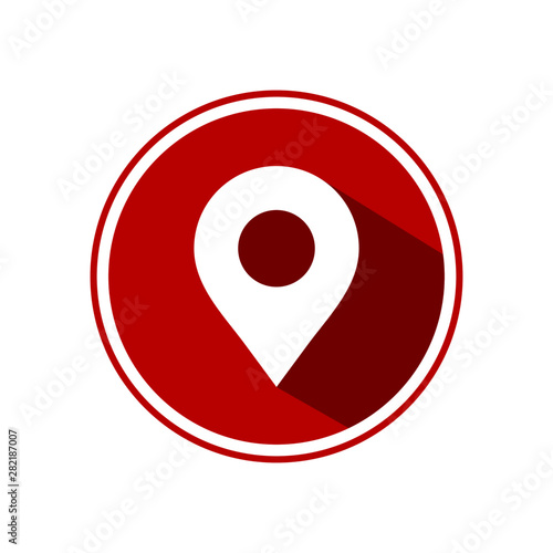 Map pin vector icon. Map pin concept for logo element web and mobile. Map pin illustration isolated on red circle Free Download Map pin vector icon. Map pin concept for logo element web and mobile. Map pin illustration isolated on red circle - GFXLoad