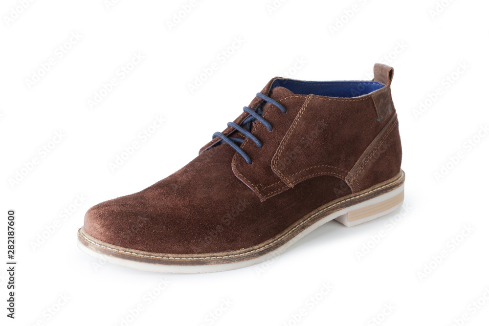 Brown formal male leather shoes isolated on white background Brown formal male leather shoes isolated on white background