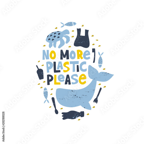 No more plastic please word concept banner