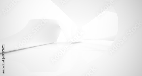 White smooth abstract architectural background. 3D illustration and rendering