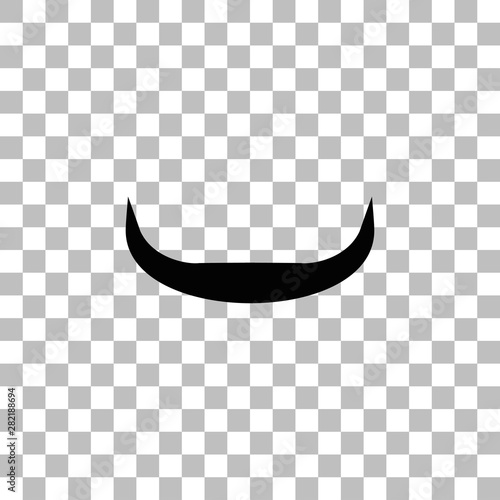 Buffalo horns icon flat