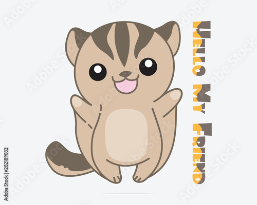 Little sugar glider icon in vector