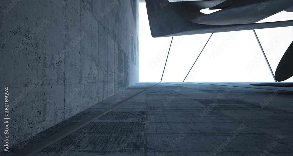 Empty dark abstract concrete smooth interior . Architectural background. 3D illustration and rendering Empty dark abstract concrete smooth interior . Architectural background. 3D illustration and rendering