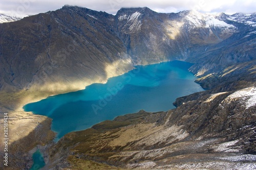 Glacier lake, Queenstown alps, Otago, New Zealand, Aotearoa