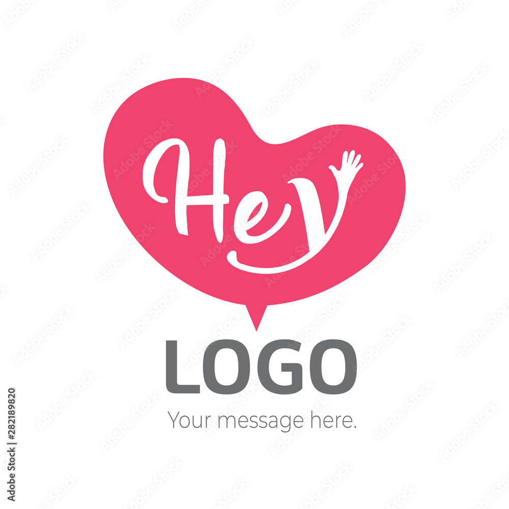 High five! Hey! Hi! Greeting logo -vector 