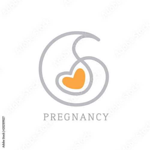 Motherhood, baby care, pregnancy, childbearing, obstetrics and gynecology logo - Vector