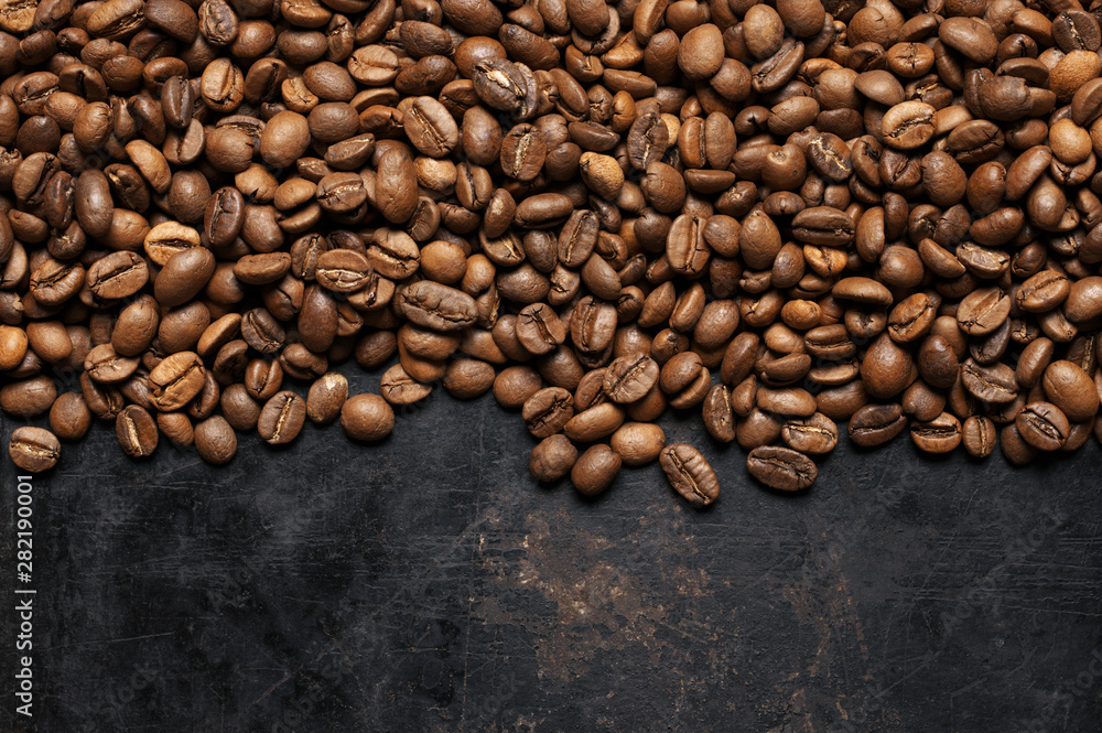 Roasted coffee beans background Roasted coffee beans background