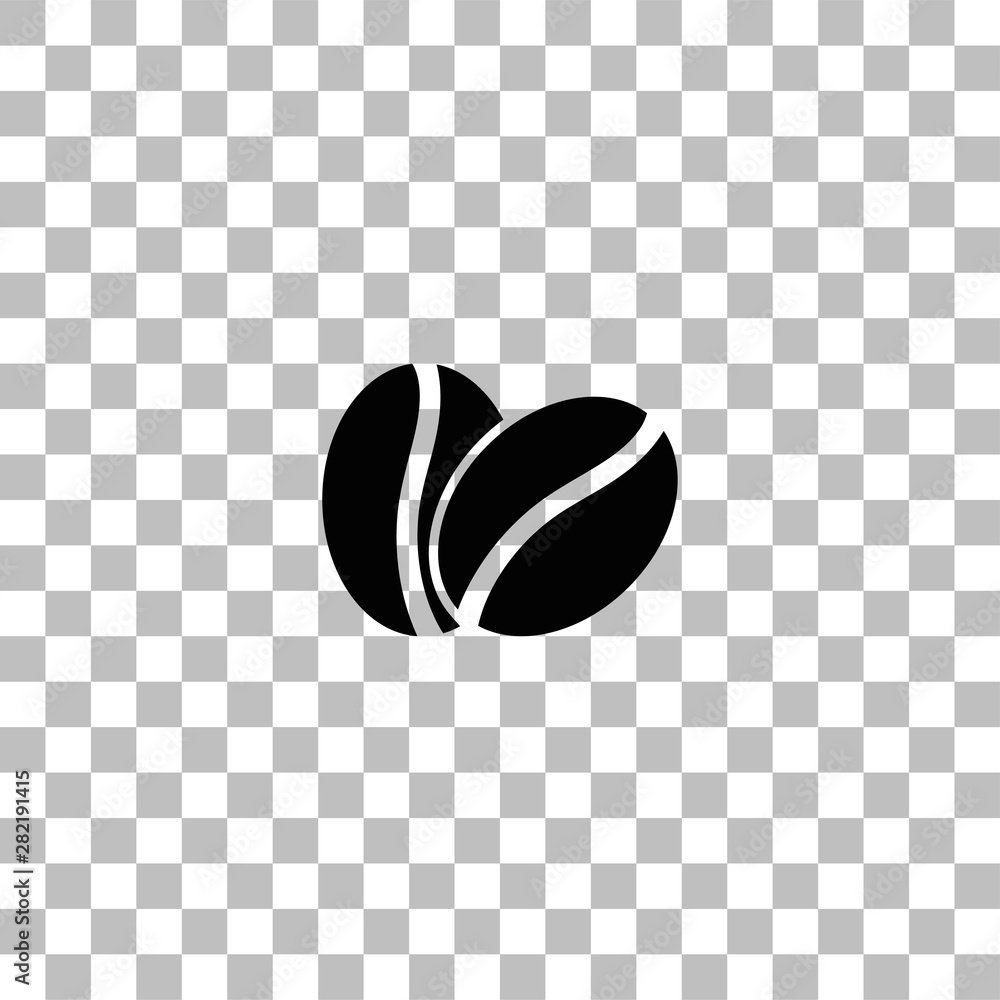 Fototapeta premium Coffee beans icon flat