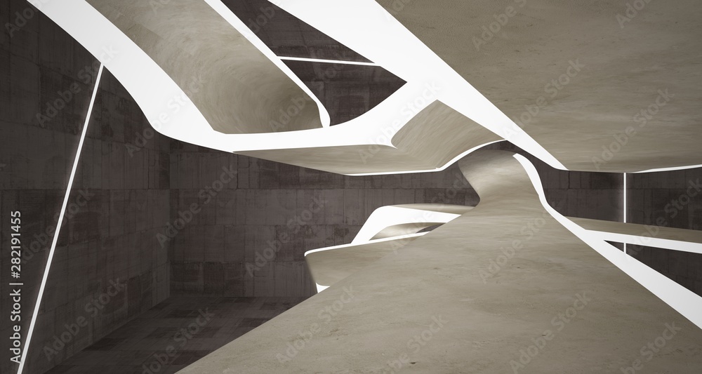 Empty dark abstract concrete smooth interior . Architectural background. 3D illustration and rendering Empty dark abstract concrete smooth interior . Architectural background. 3D illustration and rendering