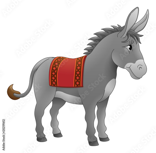 A donkey cute animal cartoon character illustration
