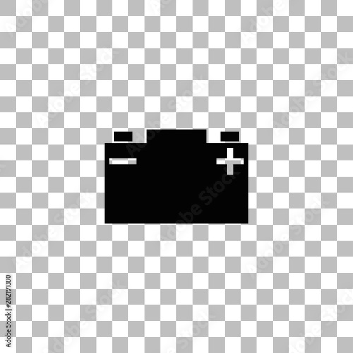 Car Battery icon flat