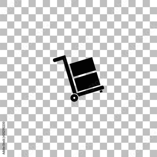 Handcart icon flat