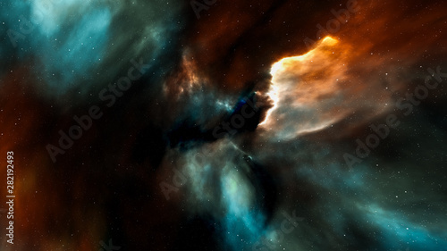 night sky with stars and nebula © magann