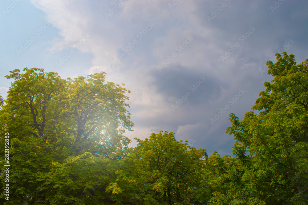 thunder clouds  on blue sky, nature background