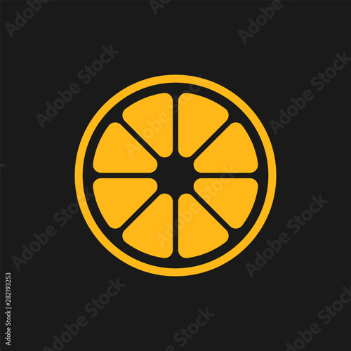 Vector illustration of a slice of lemon or orange