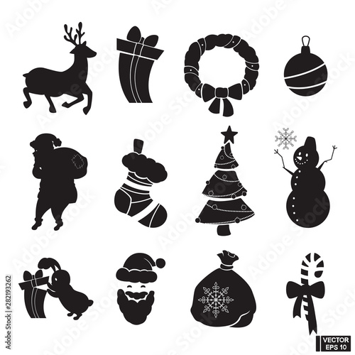 Set of icons for new year and christmas