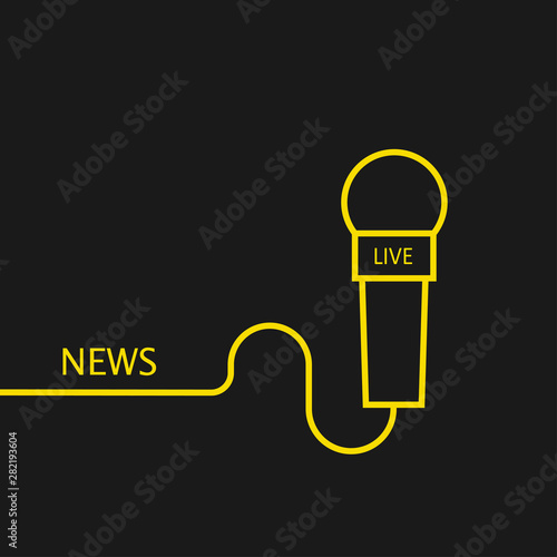 Vector illustration microphone screen saver life news