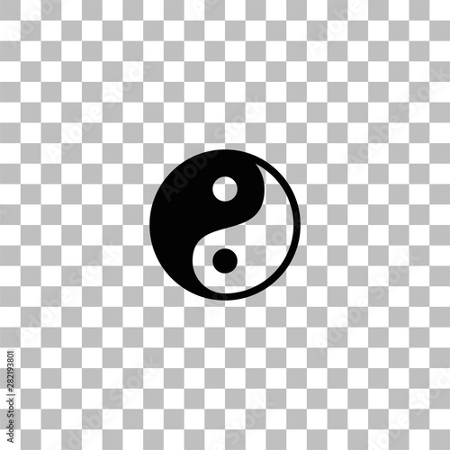 Yin Yang icon flat