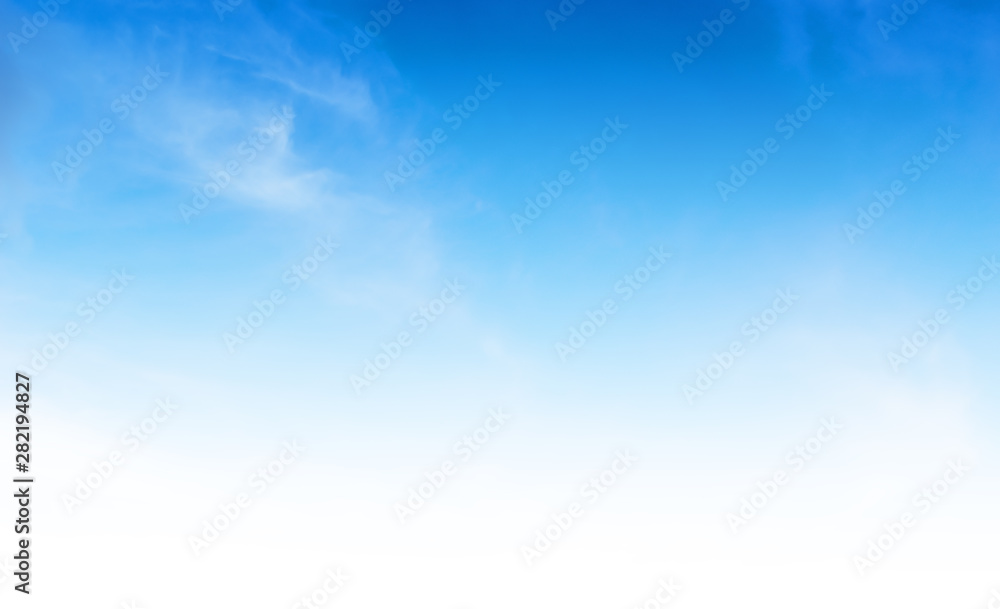 World Environment Day concept: Natural blue sky with white clouds background