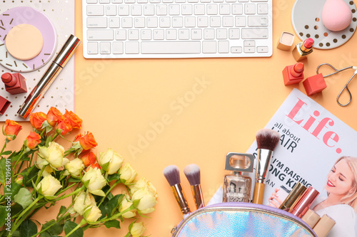 Workplace of beauty blogger...
