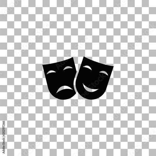 Festive masks icon flat