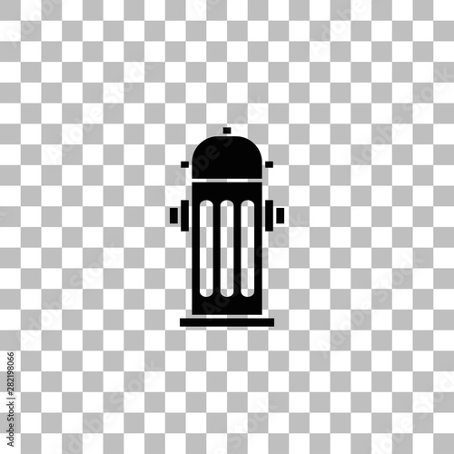 Fire hydrant icon flat