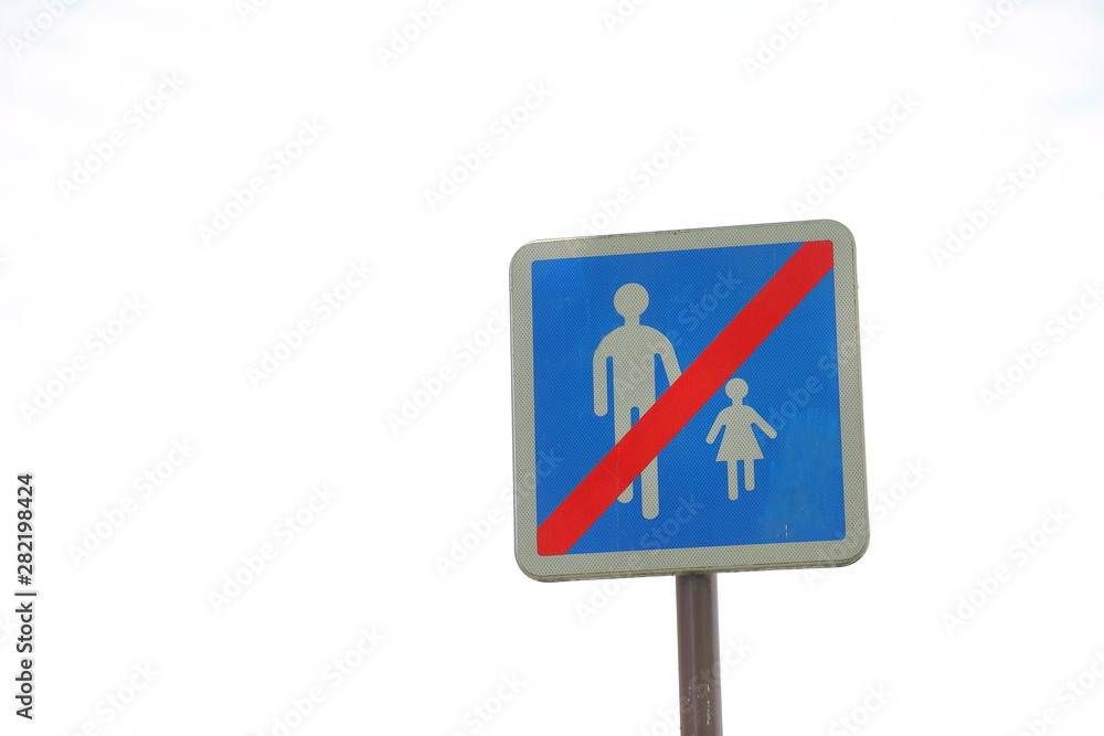 No pedestrian crossing sign Paris France No pedestrian crossing sign Paris France