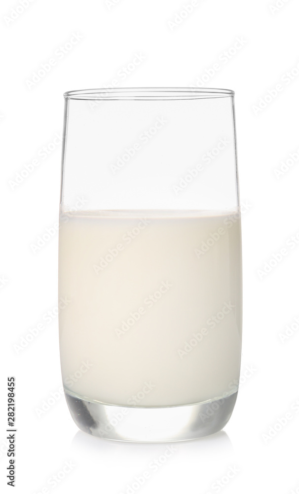 Glass of fresh milk on white background Glass of fresh milk on white background